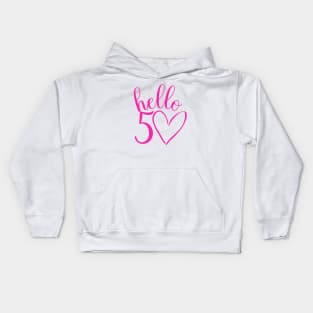 50th birthday pink design Kids Hoodie